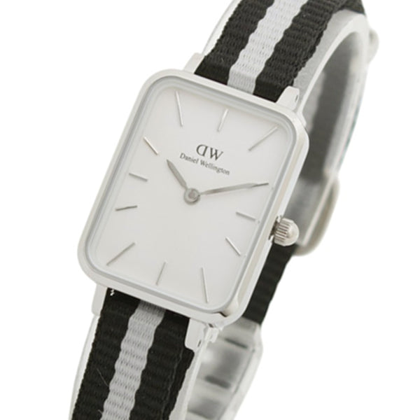 ダニエルウェリントン DANIEL WELLINGTON  Quadro 20x26mm Black & Grey NATO  Silver White DW00100676 腕時計 レディース ホワイト クオーツ